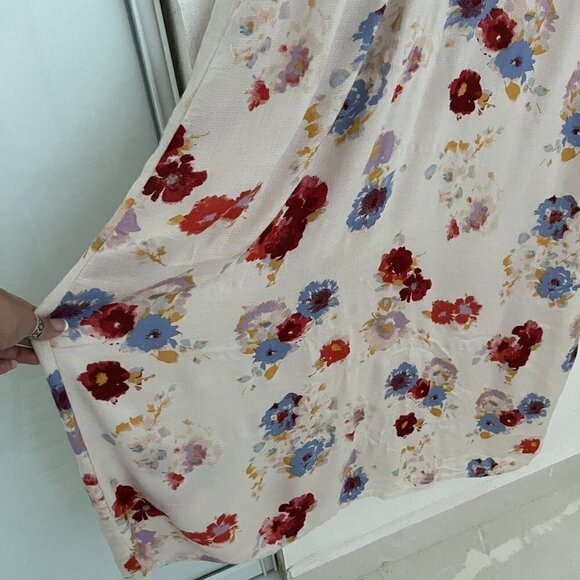 Lucky Brand Floral Maxi Dress LARGE beige Sleeveless Viscose - Picture 9 of 14